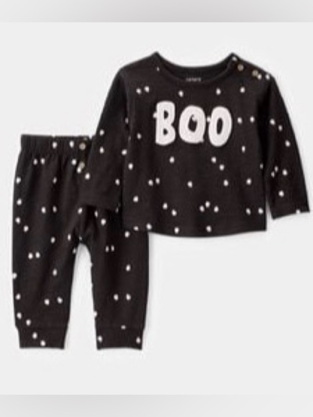 Carter's Black 'BOO' Polka Dot Pajama Set 18m